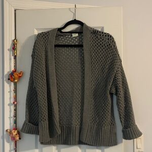 Abercrombie & Fitch Gray Open-Knit Cardigan